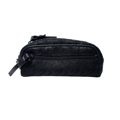 Used CHRISTIAN LOUBOUTIN Logo Textured ParisNYC Belt bag Black Red Silver
