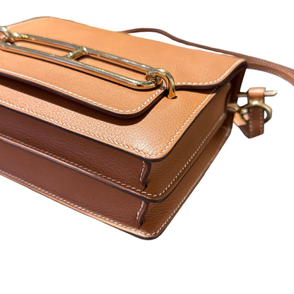 Used HERMÈS Evercolor leather MINI ROULIS Cross Body Bag GHW Gold
