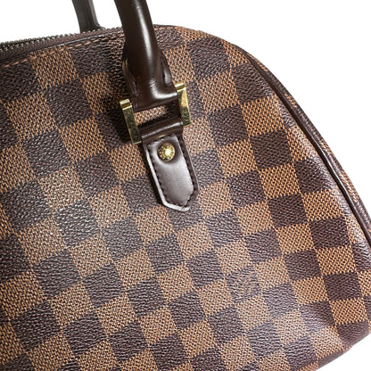 Used LOUIS VUITTON Damier Ebene Triana Handbag Brown GHW