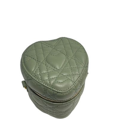 Used DIOR Cannage Lambskin Lady Dior Micro Vanity Case Vanity case Green GHW