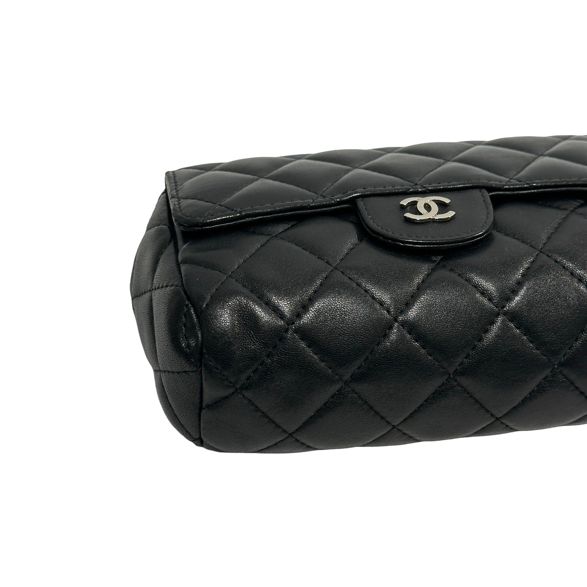 Used CHANEL Matelasse Lambskin Matelasse Pouch Black Burgundy