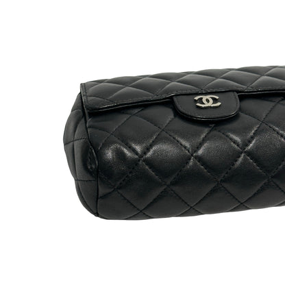 Used CHANEL Matelasse Lambskin Matelasse Pouch Black Burgundy