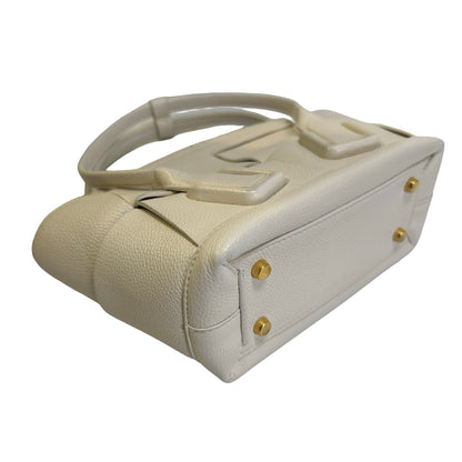 Used BOTTEGA VENETA Intrecciato Arco Handbag White