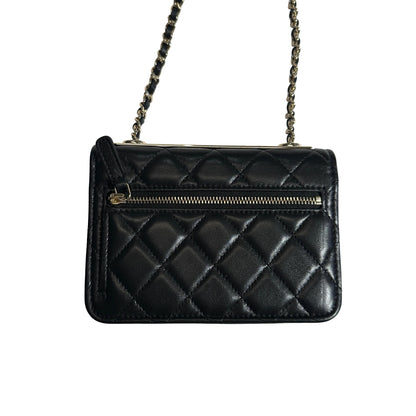 Used CHANEL Quilted Lambskin Trendy CC WOC Wallet on chain Black GHW