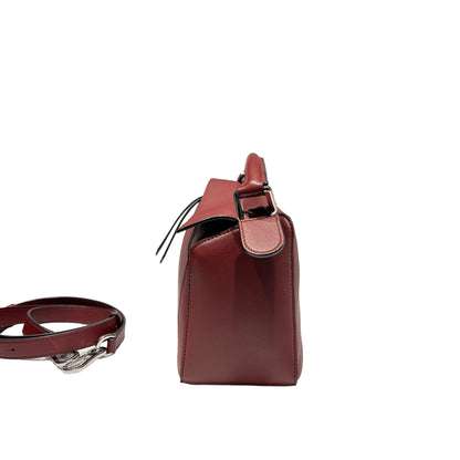 Used LOEWE Calfskin Leather Puzzle Cross Body Bag Red PHW