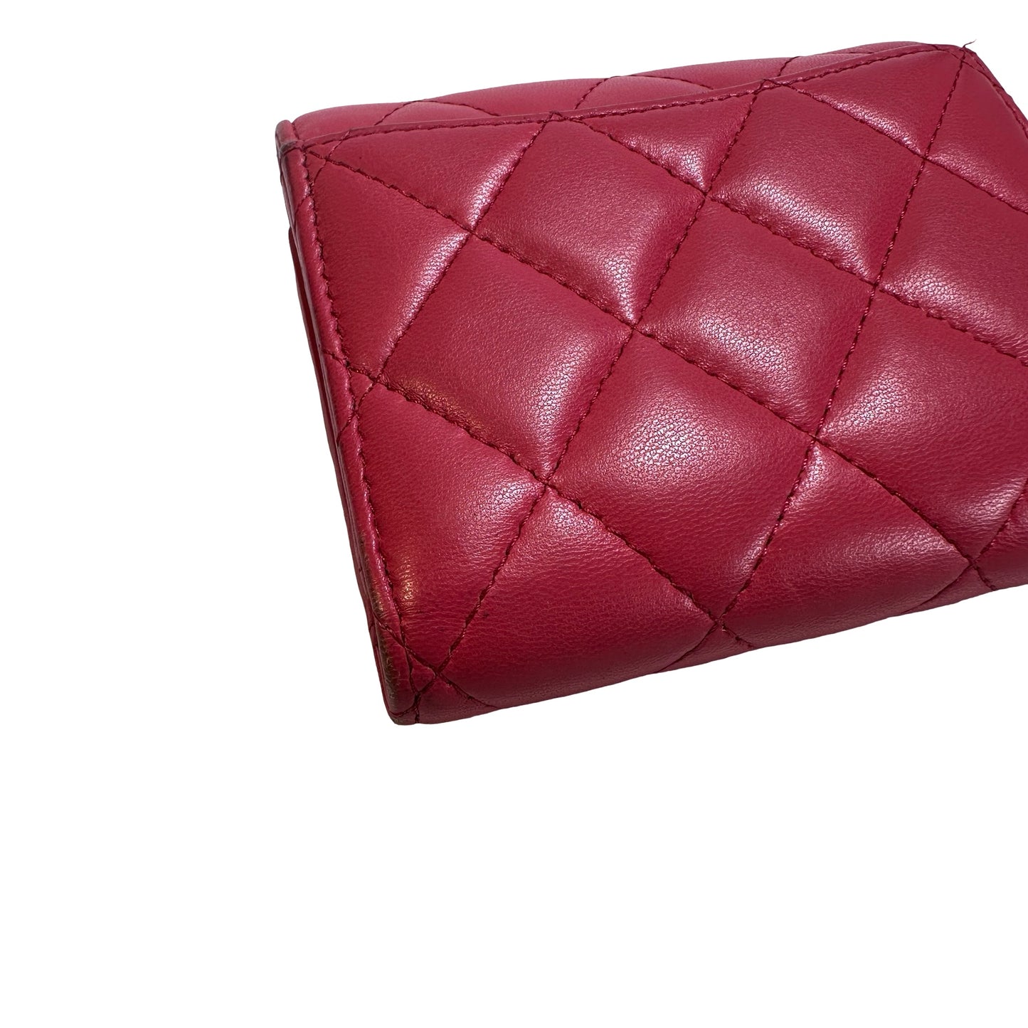 Used CHANEL Lambskin Quilted Classic Small Flap Wallet Wallet Pink PHW