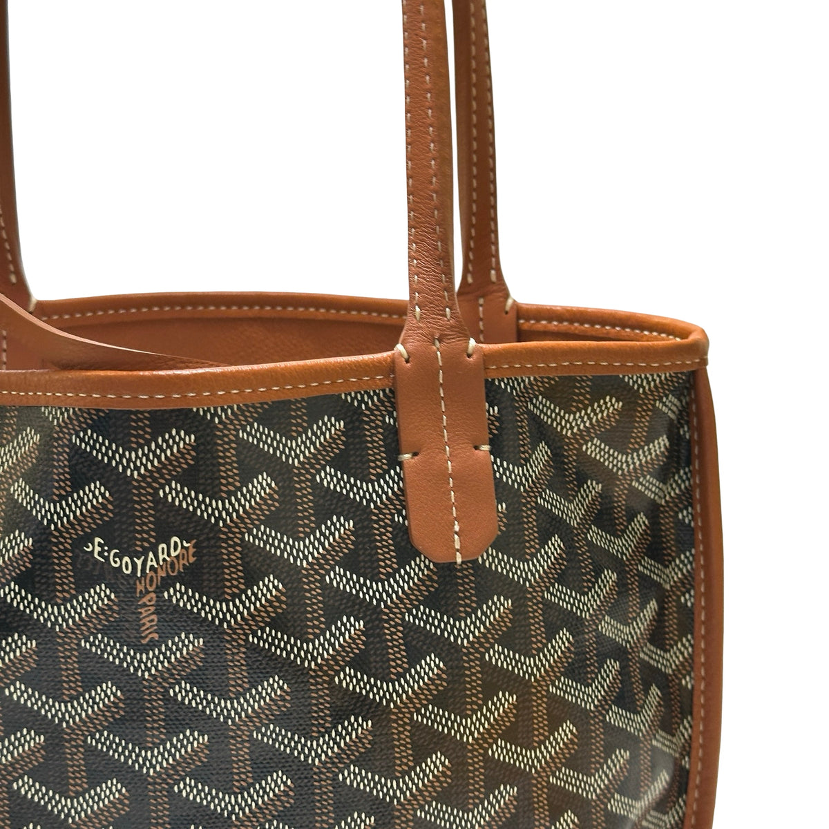 Used GOYARD Goyardine Hobo Tote Bag Black Brown