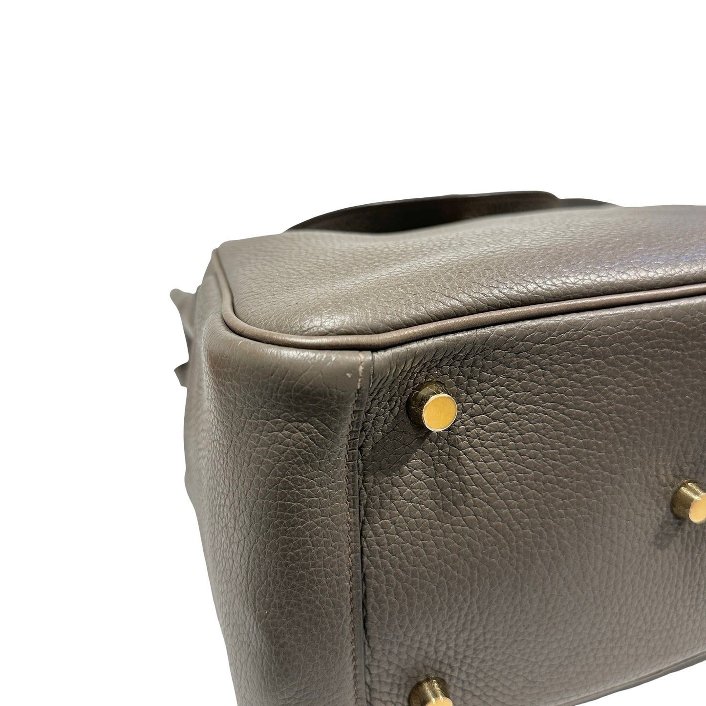 Used Hermès Clemence leather Lindy 26 Shoulder Bag GHW Etain