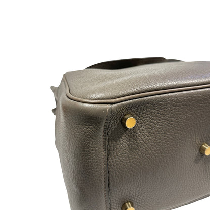Used Hermès Clemence leather Lindy 26 Shoulder Bag GHW Etain