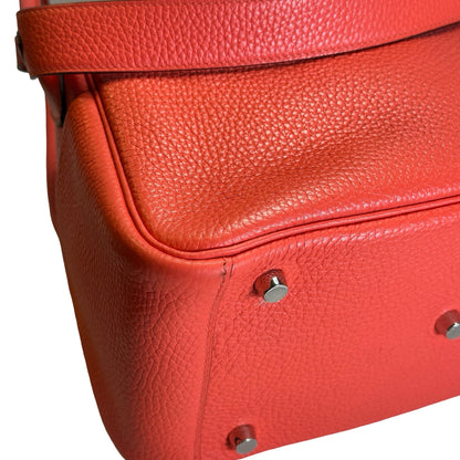 Used HERMES Clemence Lindy Handbag Pink