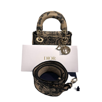Used Dior Canvas Mini Lady Dior Clutch Multicolour