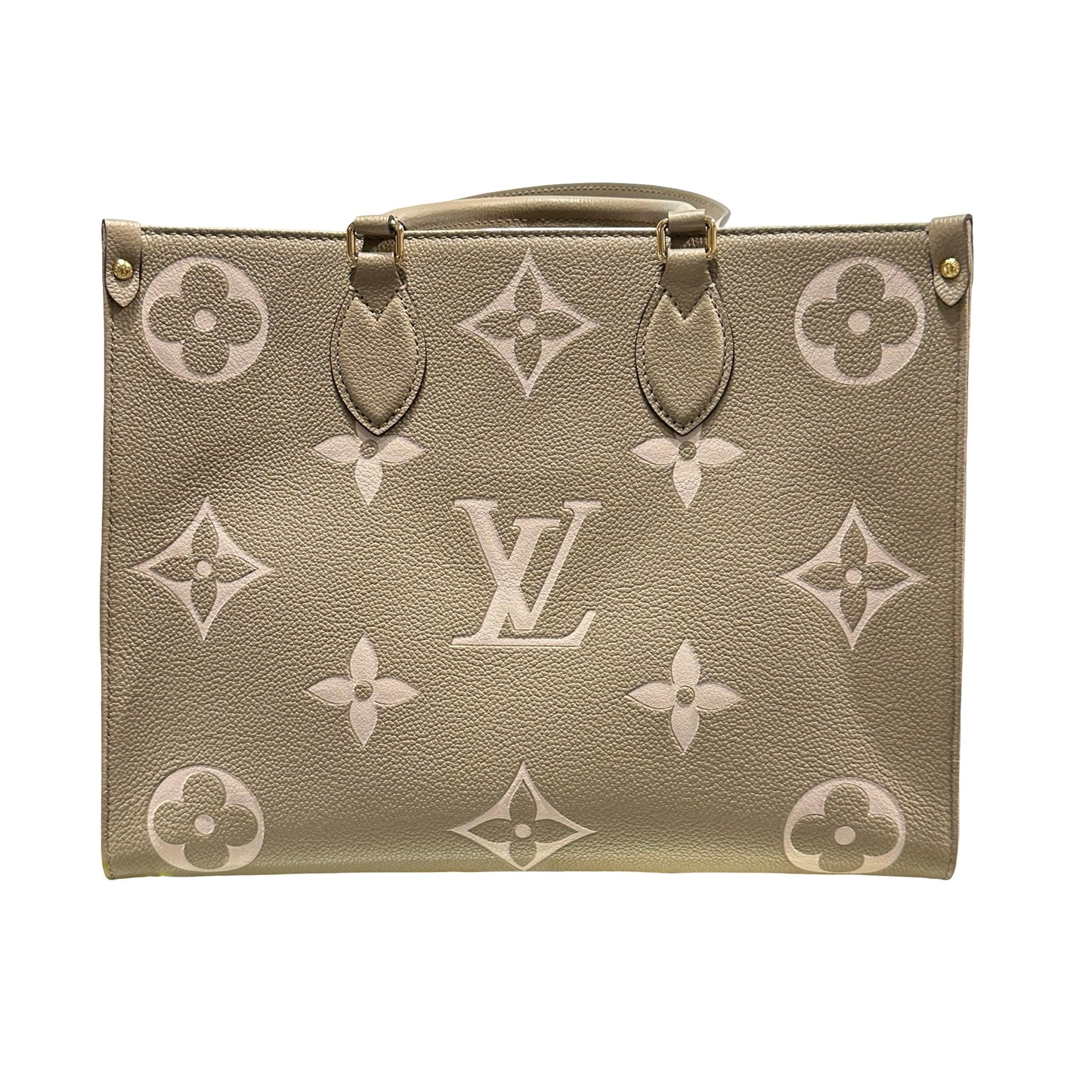 Used LOUIS VUITTON Monogram On the Go Tote Bag Grey GHW