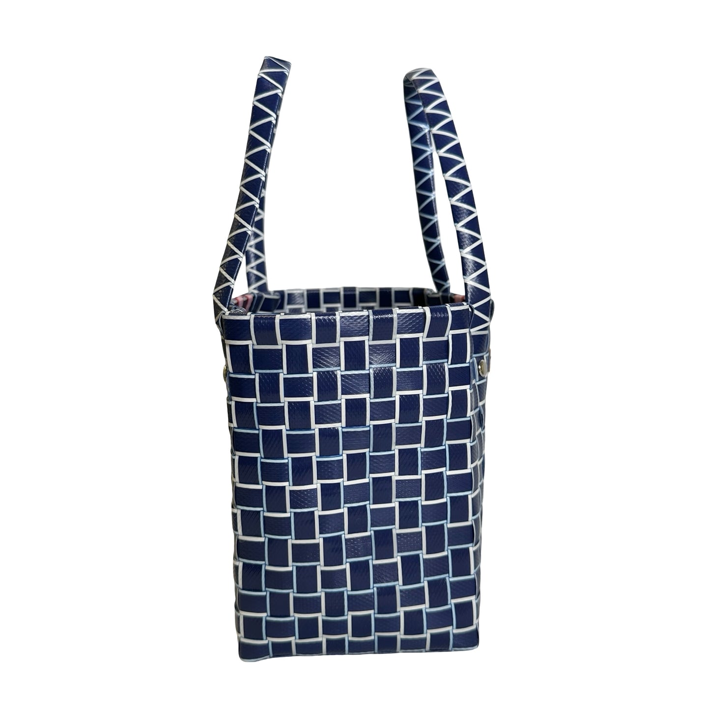 Used MARNI Woven Market Bag Tote Bag Blue Pink White