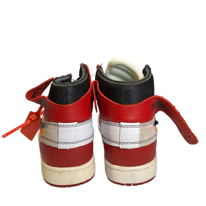 OFF WHITE X NIKE Leather Mesh Suede Off-White x Air Jordan 1 Retro High OG 'Chicago' Sneakers Red White Black