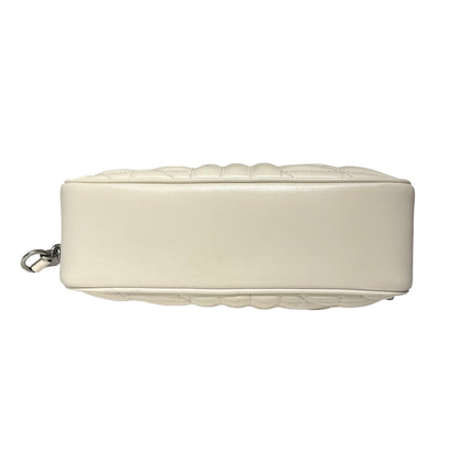 Used GUCCI Matelasse Aria Calfskin Leather GG MARMOUNT Chain Shoulder Bag White PHW