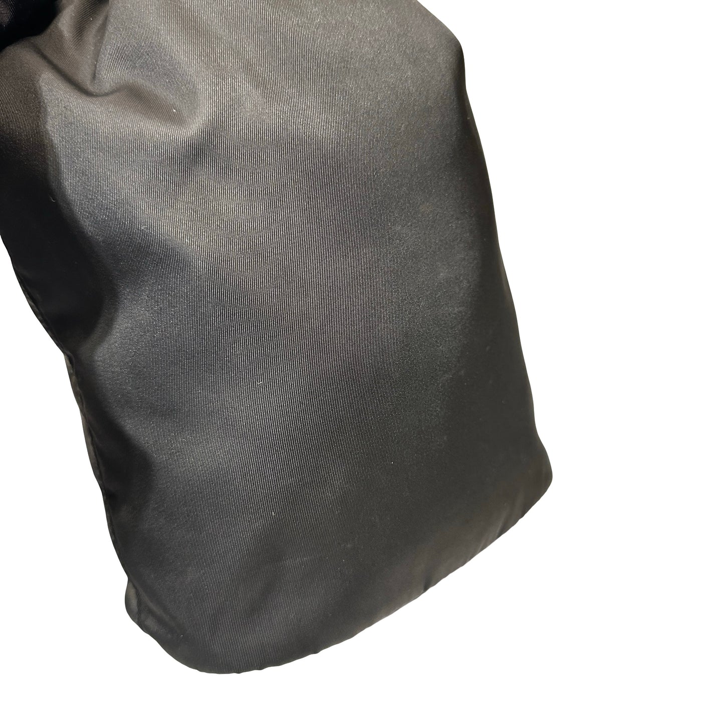 Used PRADA Nylon Re-Nylon Pouch Bucket Bag Black PHW