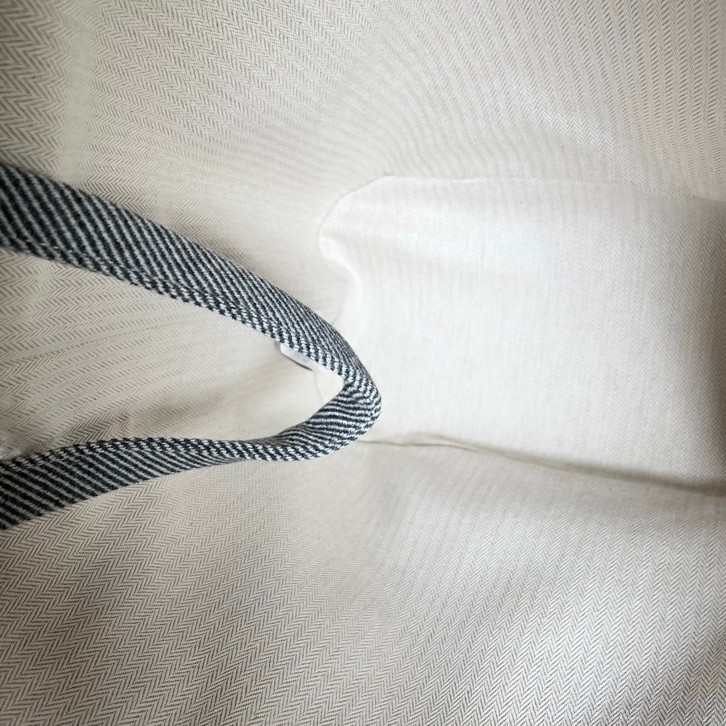 Used HERMES Canvas Animaux Nattes Nappy Bag Tote Bag Grey