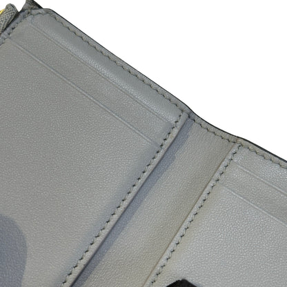 Used DIOR Grained Calfskin Saddle Lotus Wallet Wallet Grey