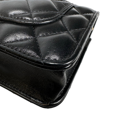 Used CHANEL Quilted Lambskin Wallet on chain Wallet on chain Black GHW