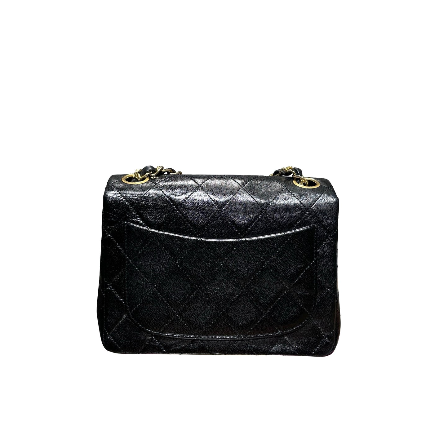 Used Chanel Vintage Mini Flap 17cm Shoulder Bag Black GHW