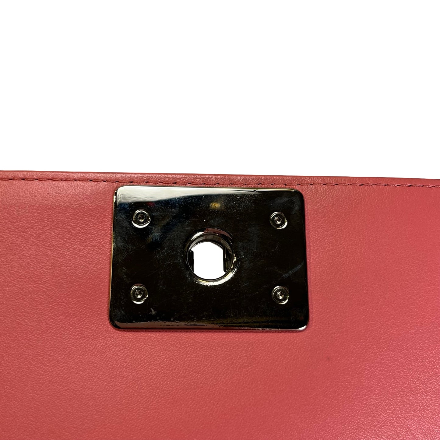 CHANEL Lambskin Boy Shoulder Bag Pink PHW