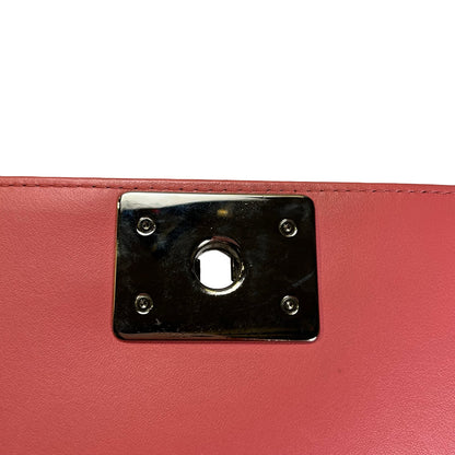 CHANEL Lambskin Boy Shoulder Bag Pink PHW