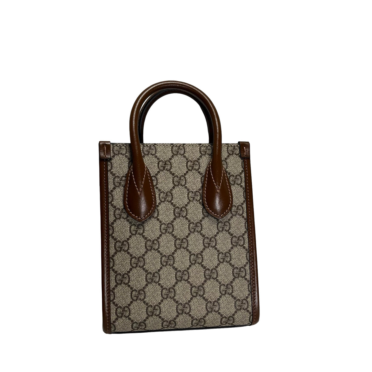 Used GUCCI GG Supreme Interlocking G Mini Tote Bag Tote Bag Beige Brown