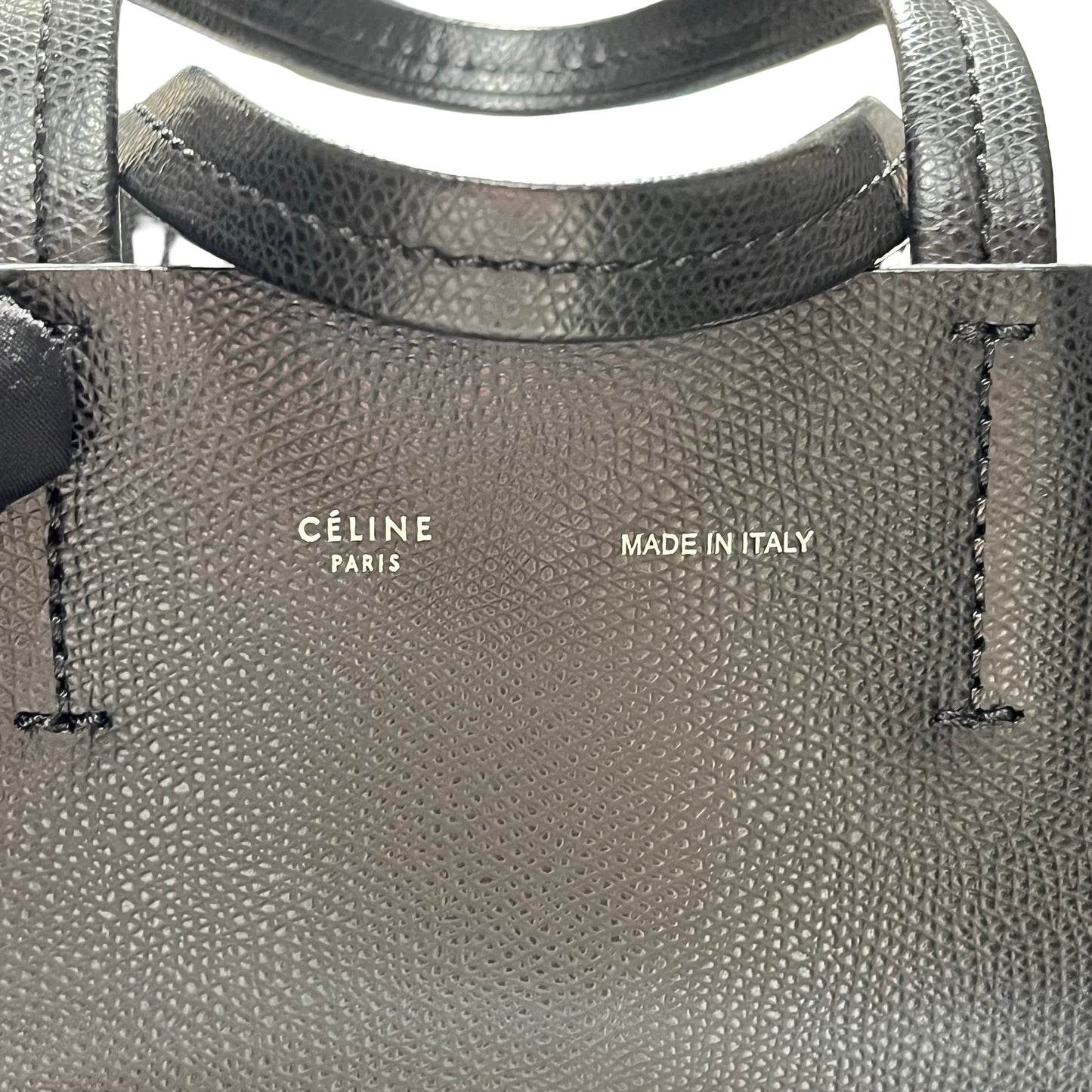 Used CÉLINE Calfskin Leather Small Cabas Cross Body Bag