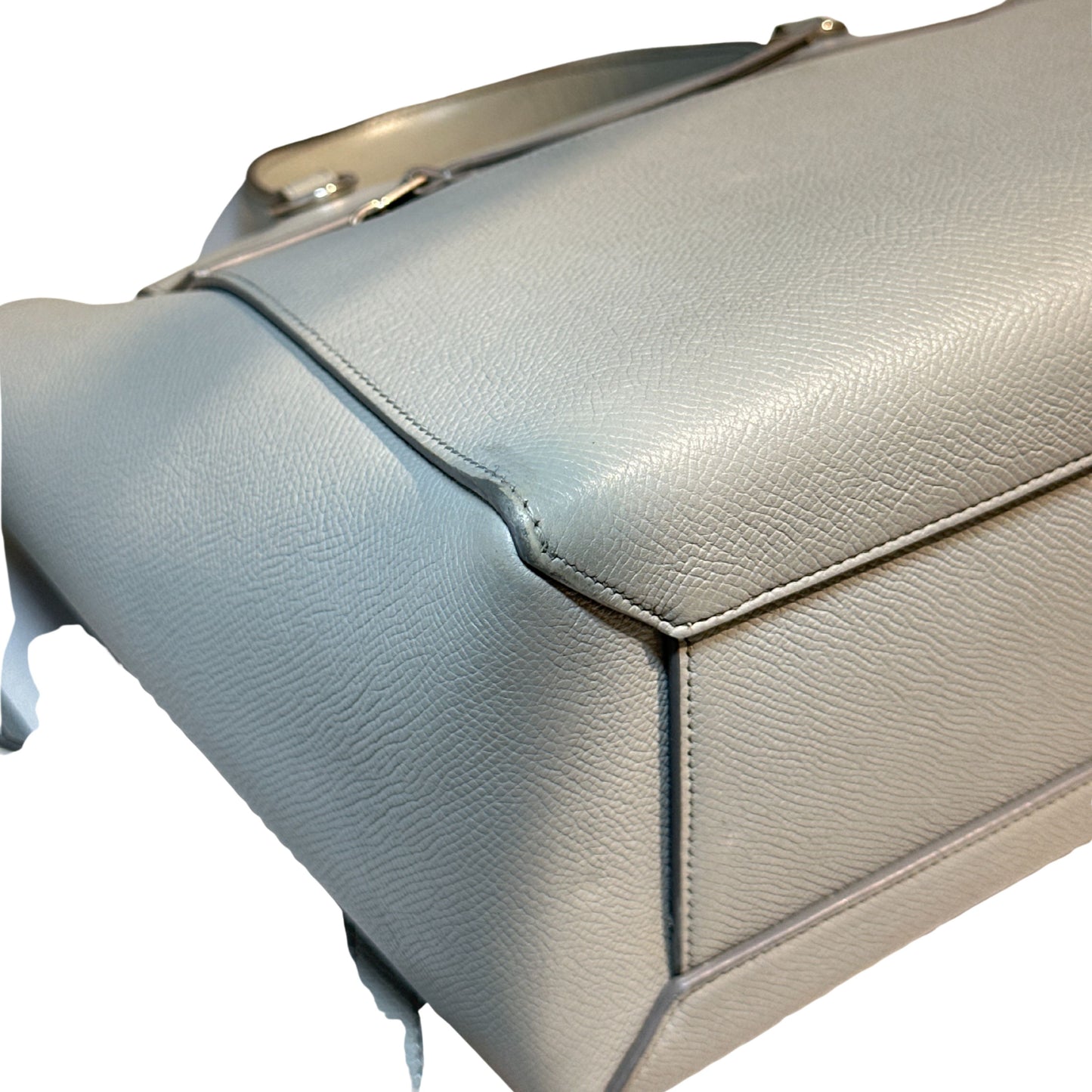 Used CÉLINE Belt Shoulder Bag Grey PHW
