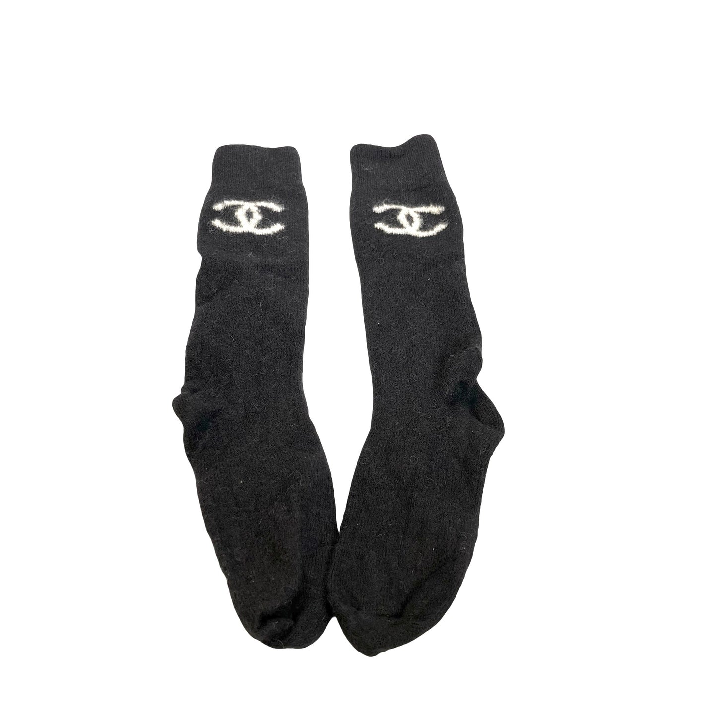Used Chanel Calfskin Leather Shoes Black PHW