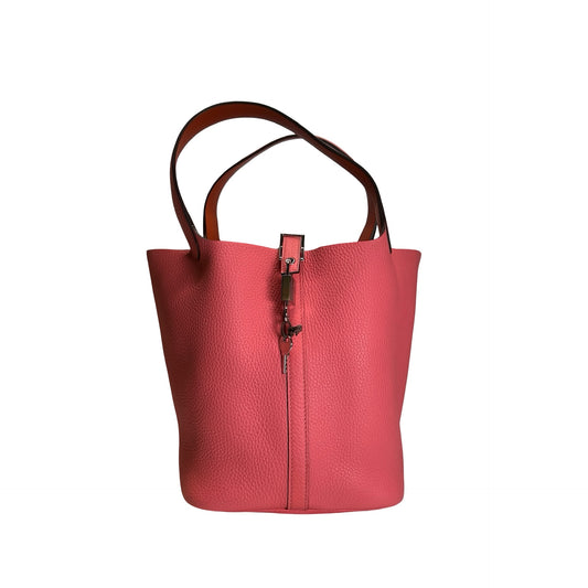 Used HERMES Clemence Picotin Lock Bucket Bag Pink