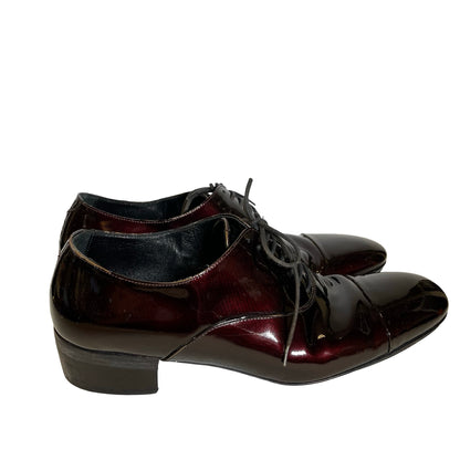 Used YSL Patent Leather Patent Leather Oxford Shoes Shoes Burgundy