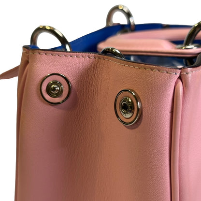 Used DIOR Calfskin Lady Dior Handbag Pink PHW