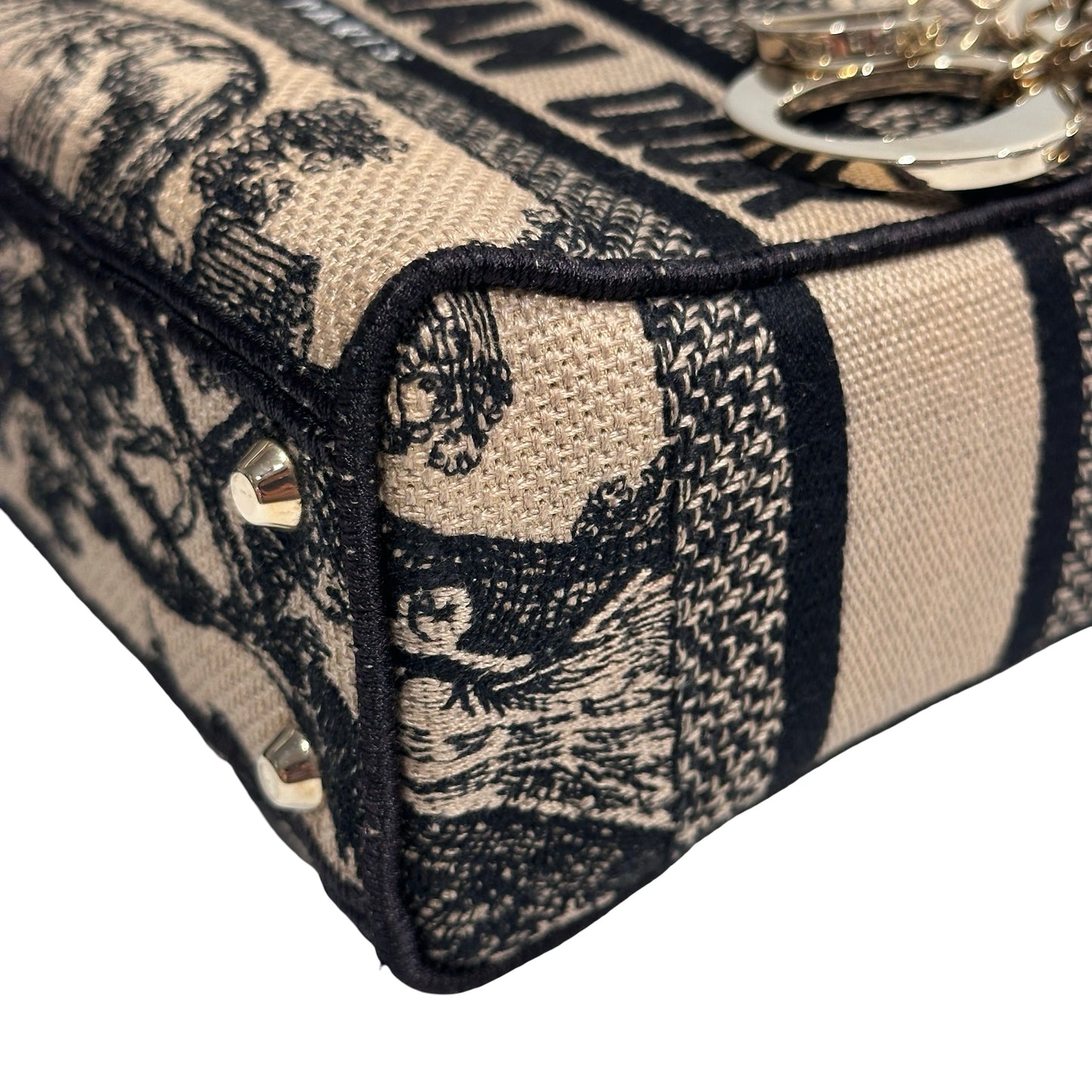 Used Dior Canvas Mini Lady Dior Clutch Multicolour