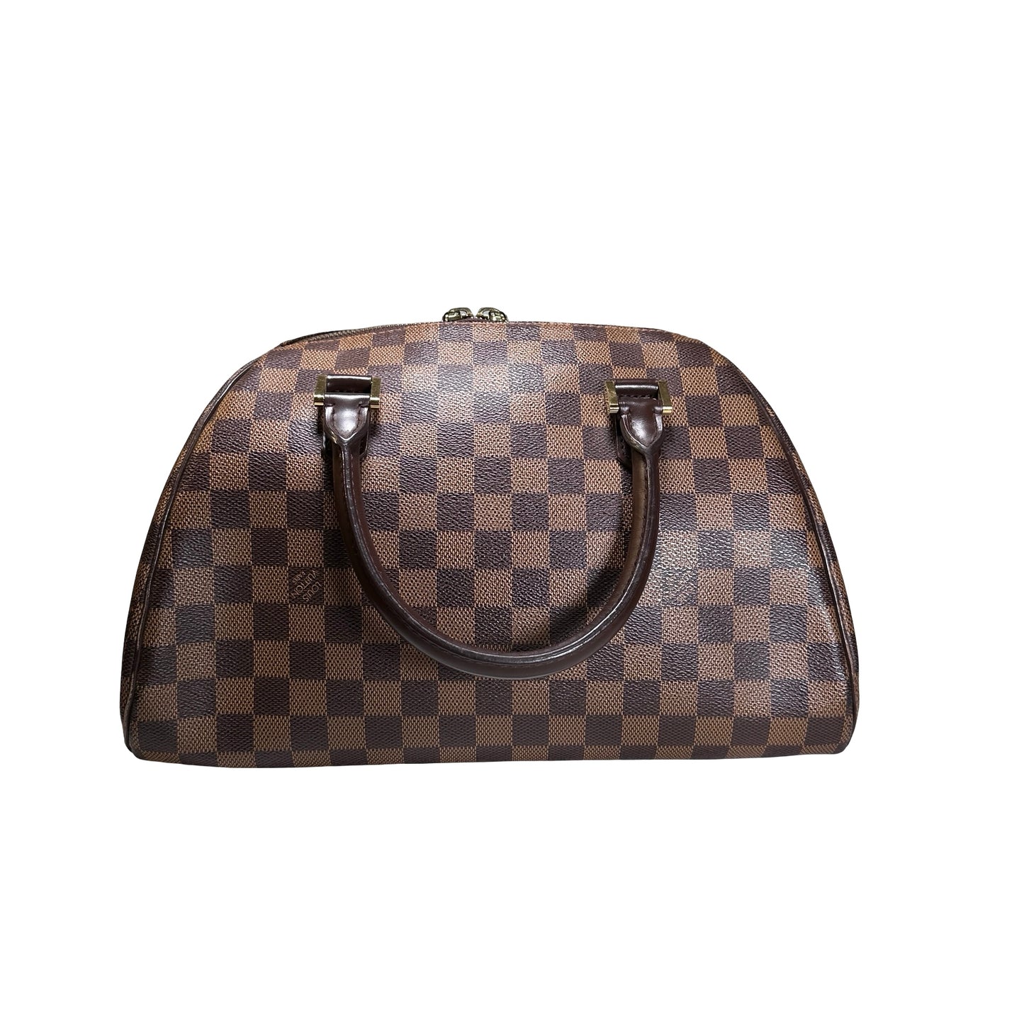 Used LOUIS VUITTON Damier Ebene Triana Handbag Brown GHW