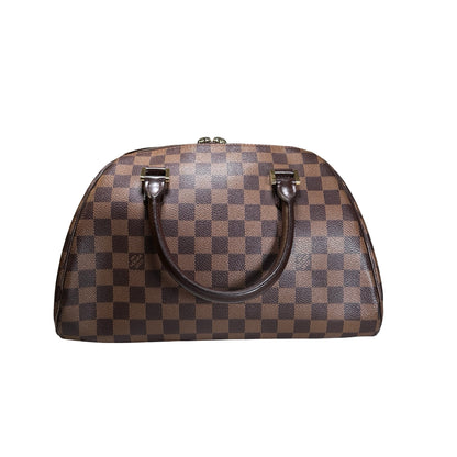 Used LOUIS VUITTON Damier Ebene Triana Handbag Brown GHW