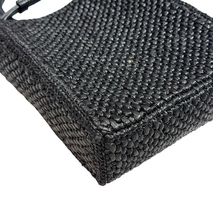 Used LOEWE RAFFIA TOTE Cross Body Bag Black