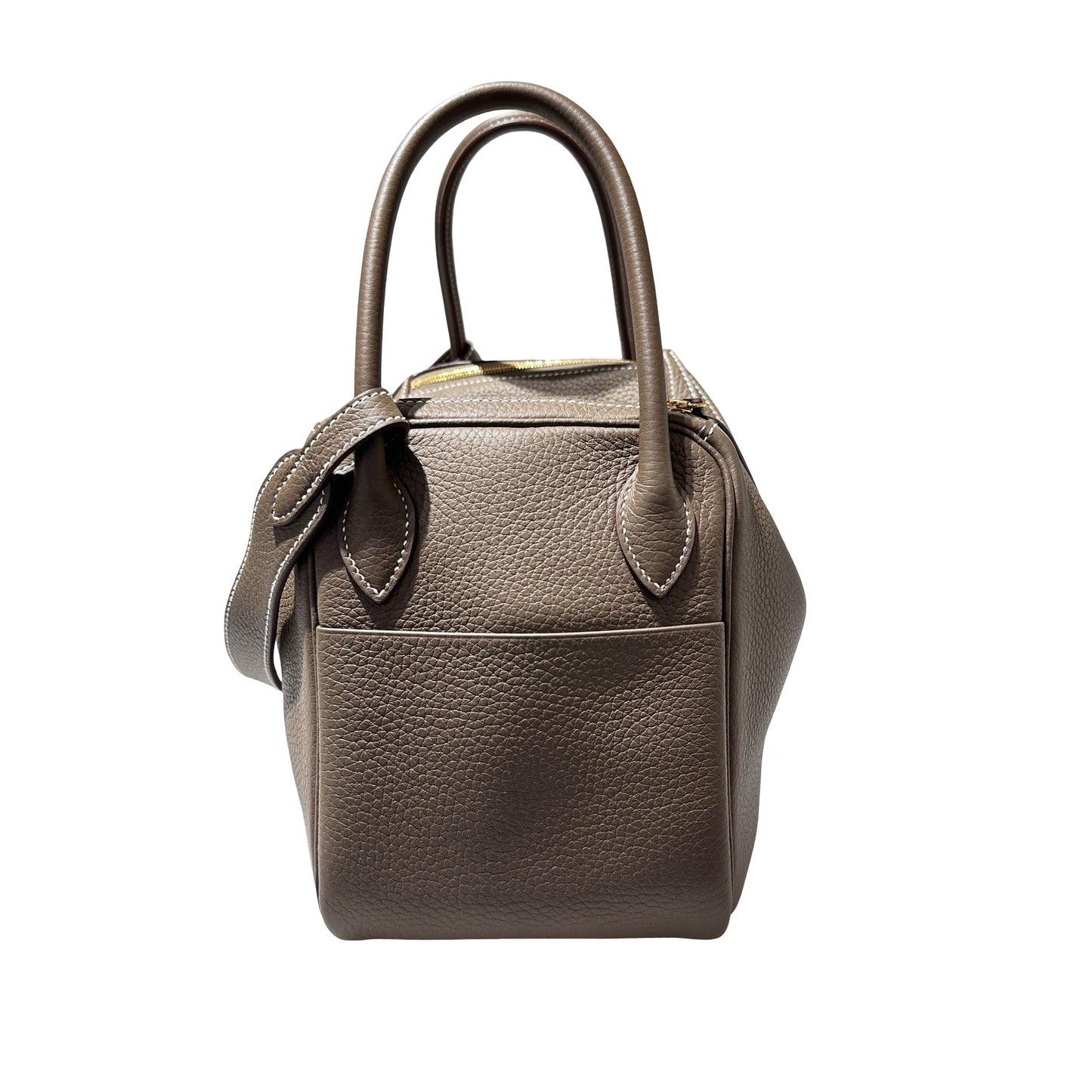 Used HERMÈS Lindy 26 Handbag Etoupe (18) GHW