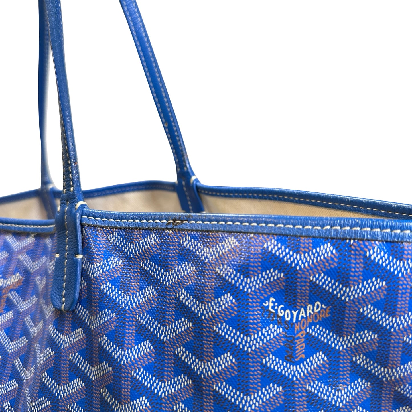 Used GOYARD Canvas Tote PM Tote Bag Blue