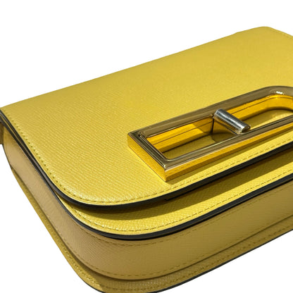 Used DELVAUX Alpina Calf Lingot Small Cross Body Bag Yellow PHW