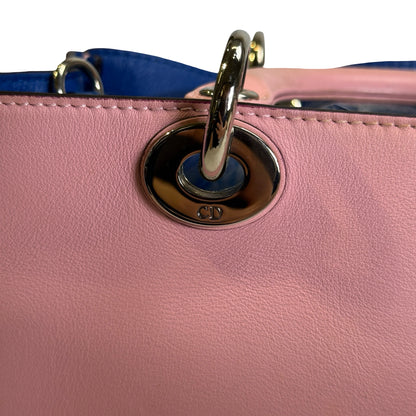 Used DIOR Calfskin Lady Dior Handbag Pink PHW