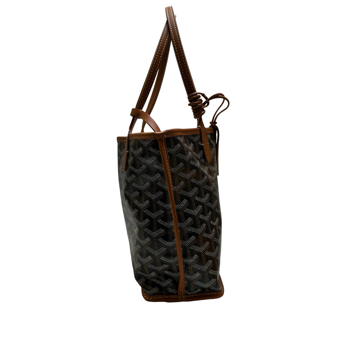 Used GOYARD Goyardine Canvas Artois Tote Bag Black Brown