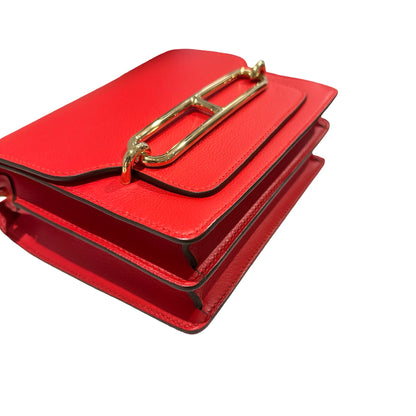 Used HERMES Evercolor Mini Roulis Shoulder Bag S3 Rouge Coeur GHW