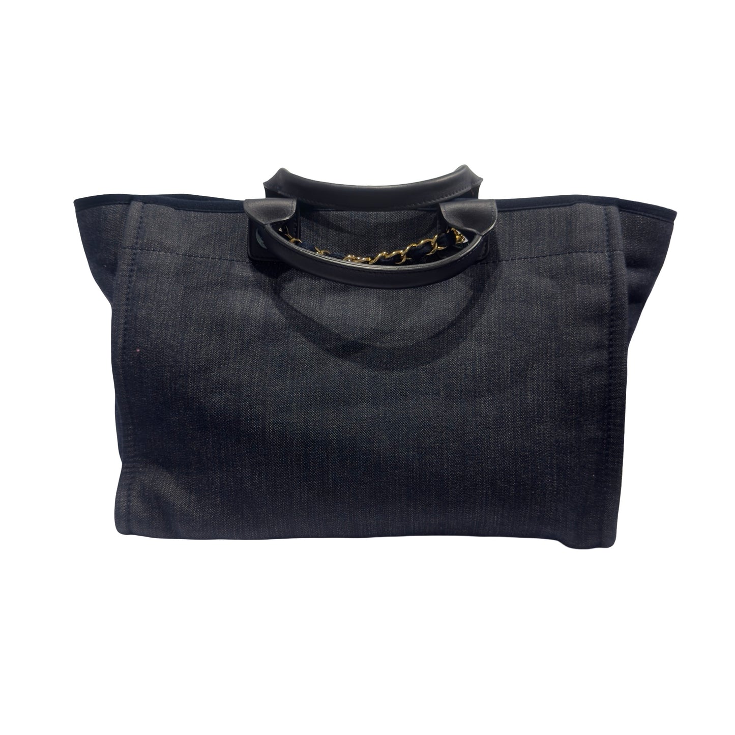 Used CHANEL Denim Deauville Tote Bag Blue