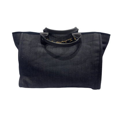 Used CHANEL Denim Deauville Tote Bag Blue