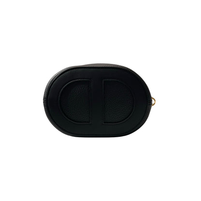 New HERMÈS Clemence leather IN THE LOOP 18 Bucket Bag Black