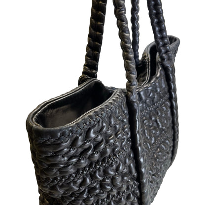 Used CHANEL Lambskin Tote Bag Tote Bag Black Silver