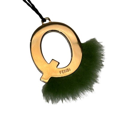 Used FENDI Alphabet Bag Charm Bag charm Gold Green