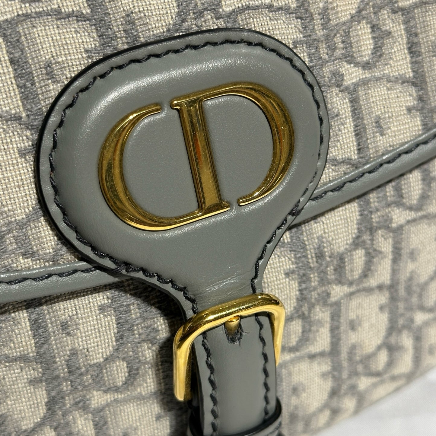 Used DIOR Grey White GHW Used Dior Bobby Cross Body Bag Gray GHW