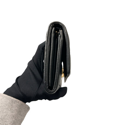 Used DIOR Lambskin Leather Wallet Black